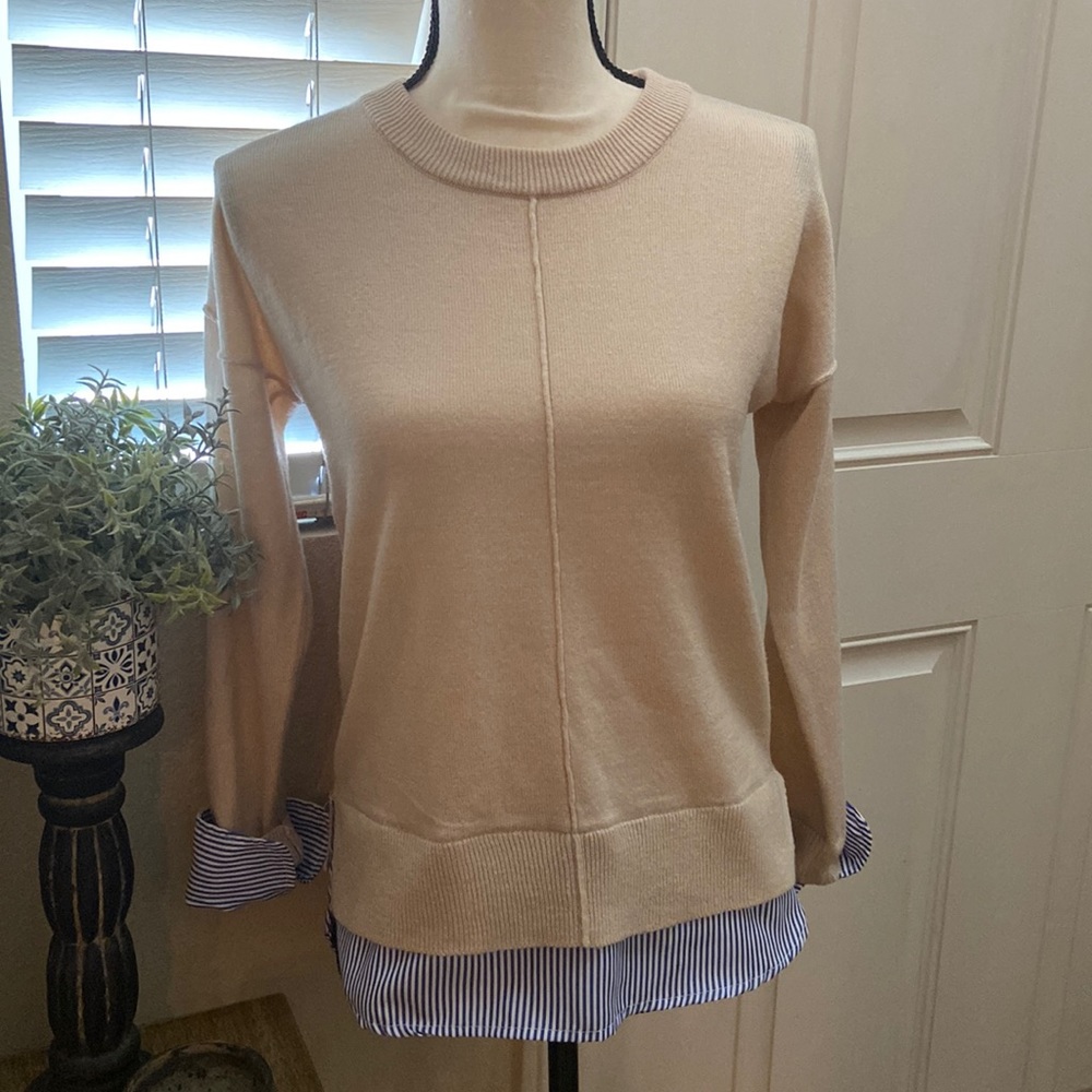 Chelsea & Theodore Faux Shirt Sweater